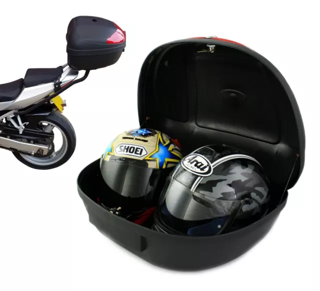 Caja Superior Motocicleta Extra Grande Xl 52L Equipaje De Montaje Universal Se Adapta A 2 Cascos 2