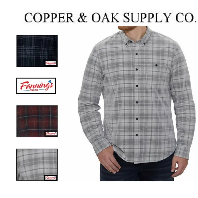 Copper & Oak Men’s Long Sleeve Plaid Corduroy Button Shirt | B25