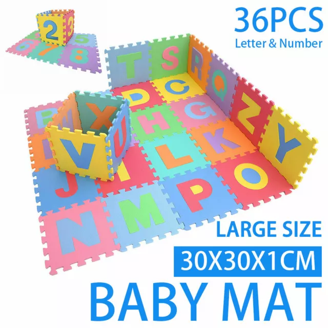 26/36/52/72PCS Kids Baby Alphabet/Number Interlocking EVA Foam Floor Mat Gift 2