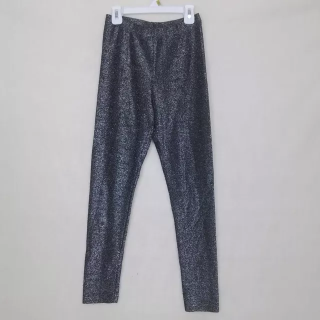 Forever 21 High Rise Sparkle Leggings Size Medium in Metallic Silver