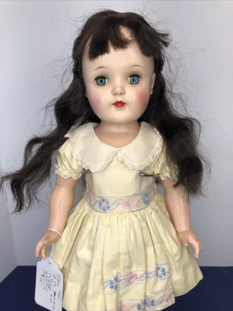 19” Vintage Ideal  Toni P-92 Doll Tagged Original Dress brunette hard plastic SX