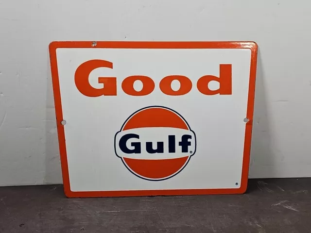 Original Good Gulf Dog Ear Porcelain Pump Plate