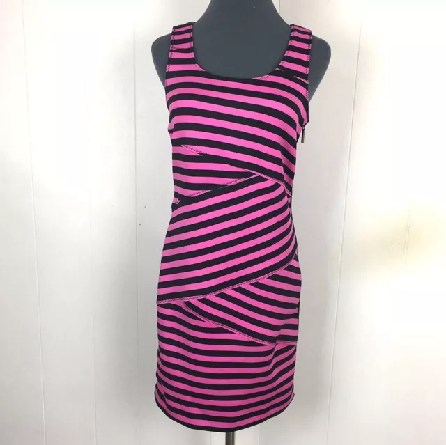 NWT Michael Kors Sheath Dress 4 Pink Striped Stretch Polyester Knee Length 32x34