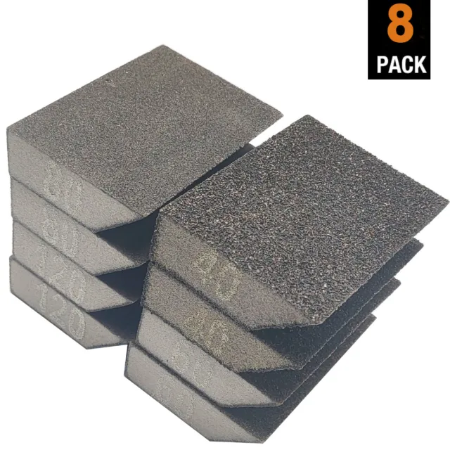 8 Pack Drywall Sanding Sponge Block 40/60/80/120Grit for Grinding Wood and Metal