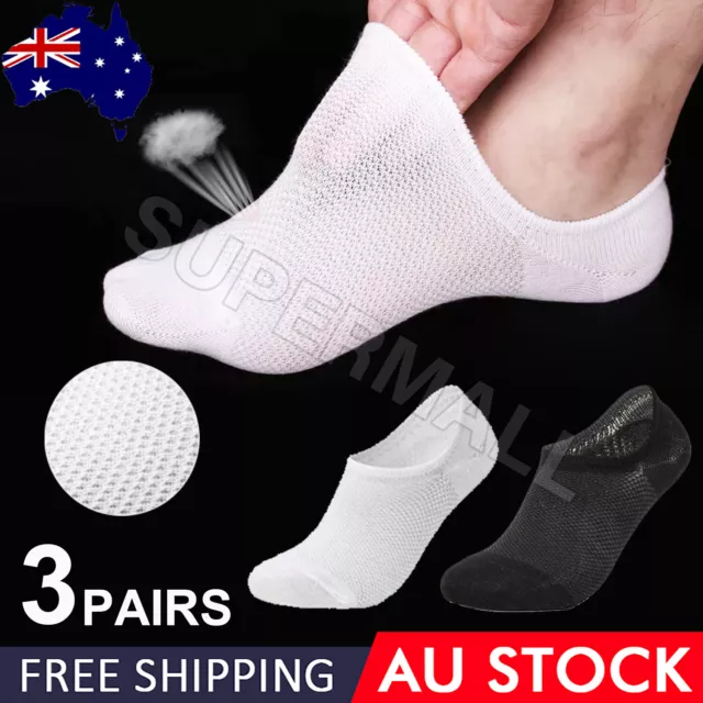 Bamboo Non-slip Heel Grip Low Cut No Show Socks Footlets Invisible Women Men OZ