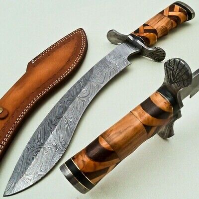 Cutlery Salvation Custom Handmade Damascus Machete,Hunting Knife 17" Kukri Knife