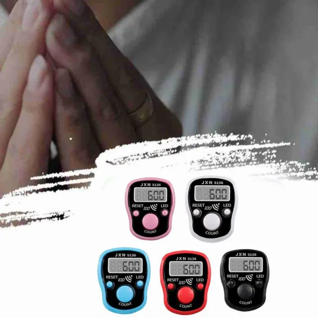 Finger Counters – 5 Doigt LED numérique avec compteur de doigts électronique  numérique main Tally Mini compteur manuel avec écran LCD compteur de doigts  pour prière musulmane Case 