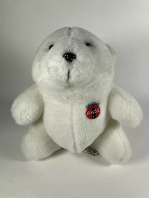 Coca Cola Vintage Plush White Polar Bear Always Coca Cola 1993 7” Stuffed Animal