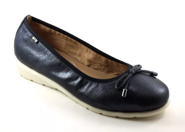 VALLEVERDE SCARPE DONNA BALLERINE ESTIVE IN PELLE COLORE BLU MODA