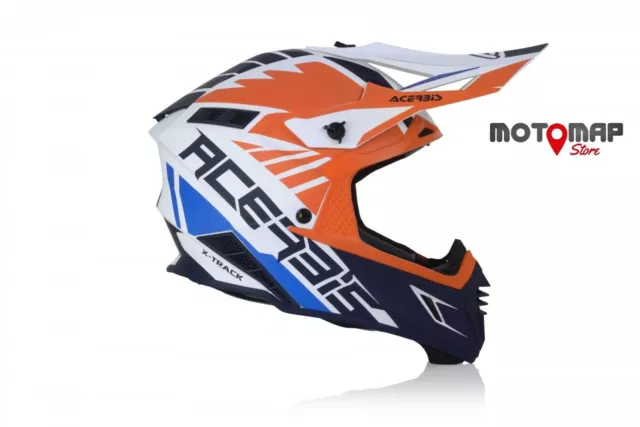 Casco Acerbis x track vtr arancio blu cross enduro atv quad 0023901.204