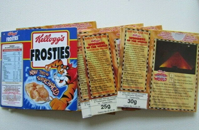 Kelloggs 1998 ~ Wonders of the World  Variety Packet Issues  Card Variants (e7)