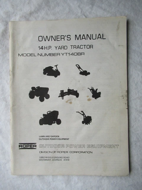 Roper lawn tractor manual hotsell