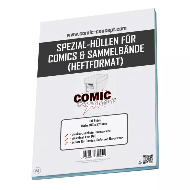 Comic Concept Spezial-Hüllen (ohne Lasche) für Comics und Sammelbände (Heftforma