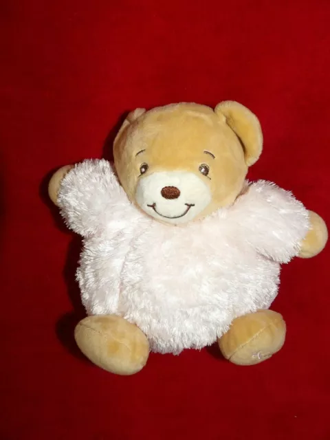Doudou Kaloo Ours Boule Beige Fourrure Rose 17 cm