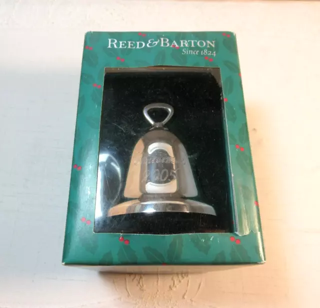 Reed and Barton *2005 CHRISTMAS BELL ORNAMENT (329/3)* w/ Box  3"  Silverplate