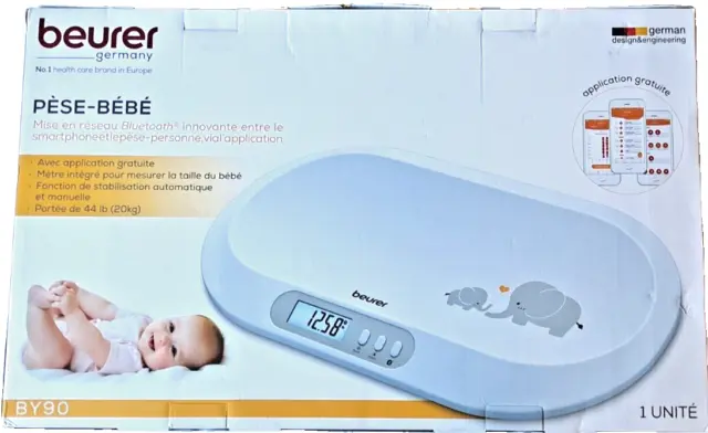 Beurer BY90 Baby / Pet Scale Digital w/ Measuring Tape tracking weight with App