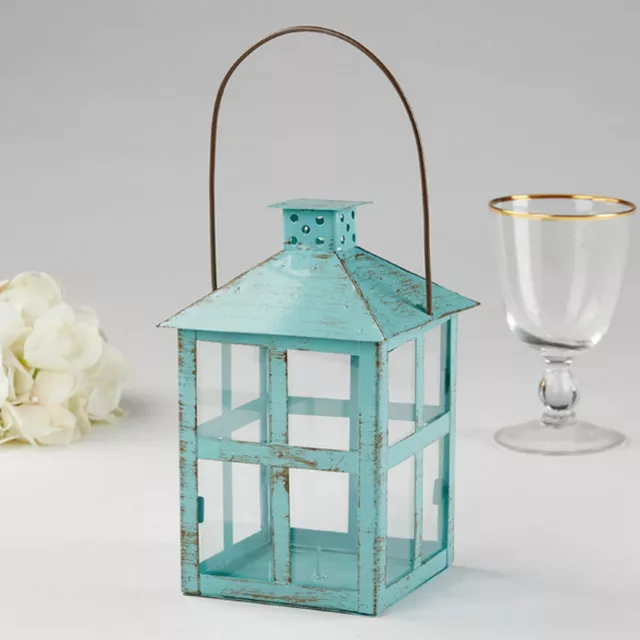 Set of 12 - Blue Large Lantern Rustic Wedding Table Decor Centerpieces MW36919