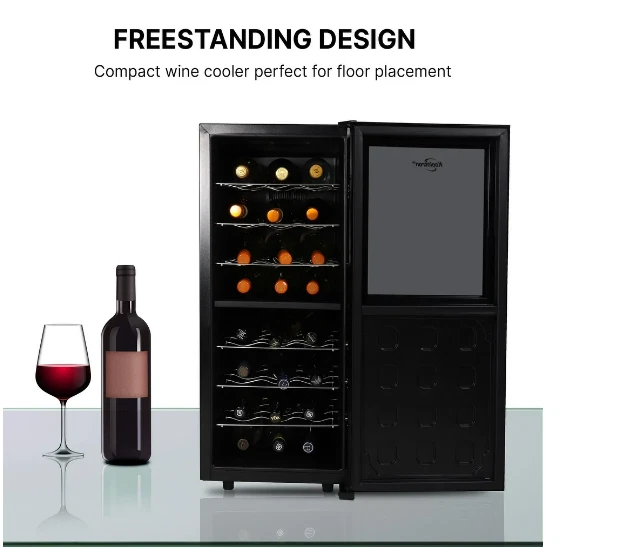 WINE COOLER REFRIGERATOR Fridge Free Standing Dual Zone Cellar 24