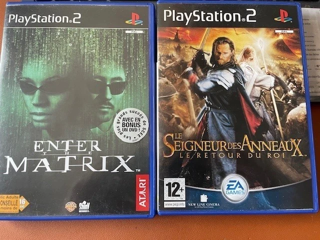 Lot De 2 Jeux PS2 COMPLETS : Enter The Matrix ET Le Seigneur Des Anneaux - Comme Neuf
