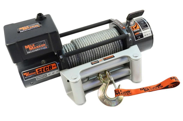 Mile Marker 77-50141W 8000Lb Winch W/Roller Fairlead 12' Remote