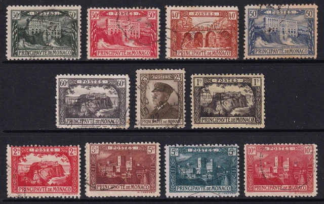 MONACO 1922-24 Pictorials set of 11 SG 54-64 Used (CV £110)