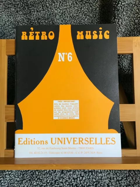 Retro Music Vol. 6 recueil piano accordéon chant partition éditions Universelles