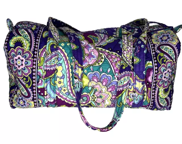 Vera Bradley Large Travel Duffel Mod Paisley Quilted Folding Duffle Bag  Weekend