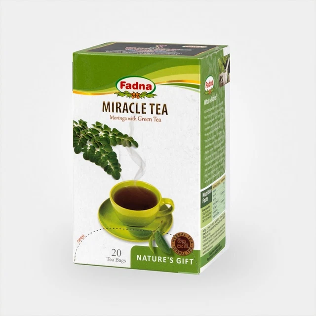 CEYLON TEA GREEN Miracle With Herbal Moringa Fadna Bags Natural Pure 20