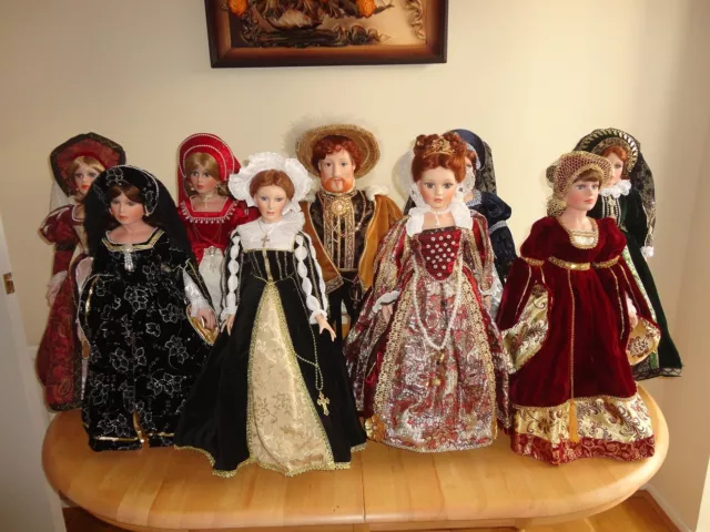 ALBERON  porcelain dolls Henry VIII, wives and daughters NEW !!!