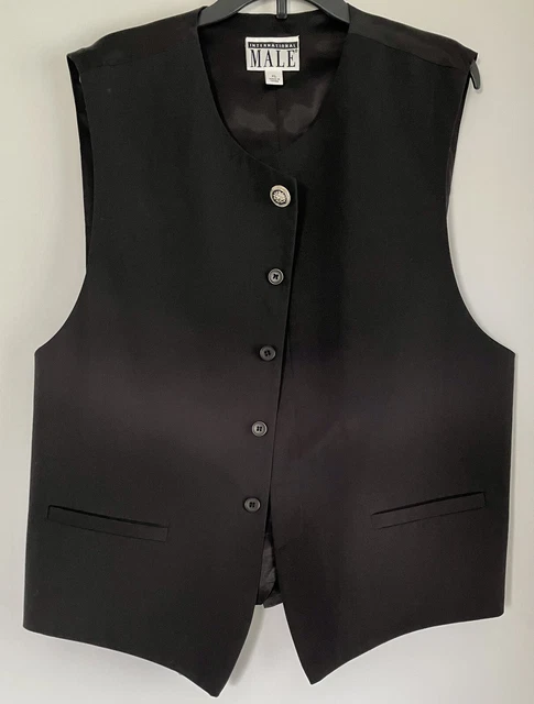 International Male Opera Vest Black XL *Vintage Early 2000's* VGUC