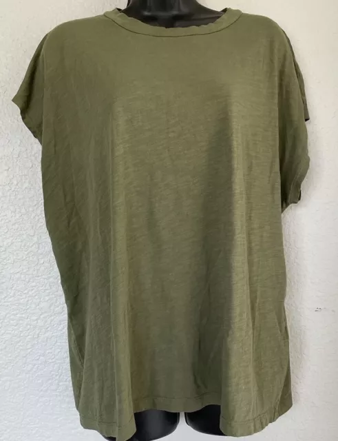 EILEEN FISHER ~ Organic Cotton Tee ~ Olive Green ~ Size XL NEW $39.00 ...