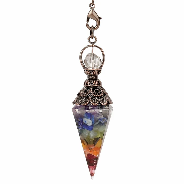 Natural Quartz Crystal Pendulum Healing Chips Stone Reiki Chakra Chain Pendant