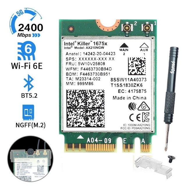KILLER WIFI 6E 1675X Gaming PC wifi Card AX210NGW M.2 wifi Bluetooth 5.