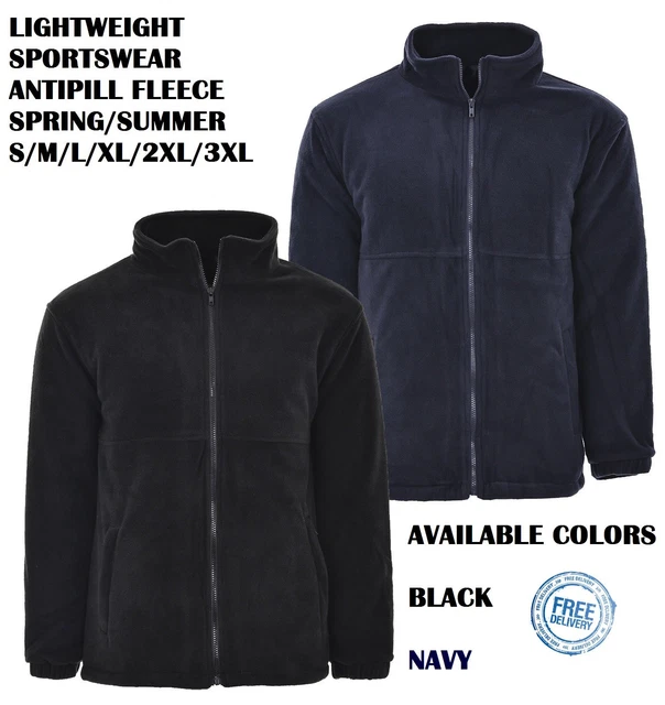 Mens Lightweight Fleece Heavy Duty Zip Work Jacket Summer Unisex