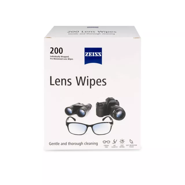 Zeiss- Pre-Moistened Lens Cleaning Wipes, 200 Count Anti-Reflective Coating New