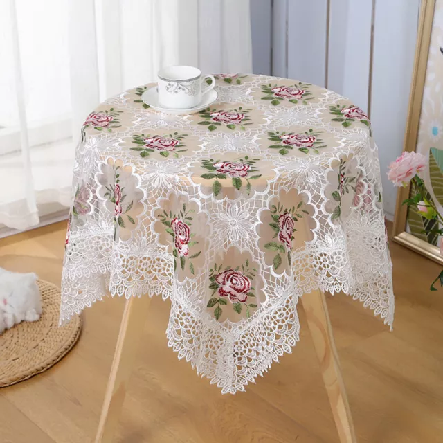 Household Tablecloth Embroidered Lace Table Cloth Cover Wedding Party Home Decor