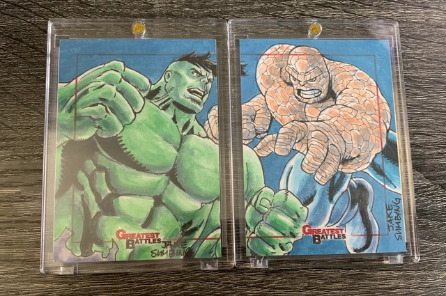 Marvel Greatest Battles Sketch card Puzzle By Jake Sumbing The Thing Vs Hulk
