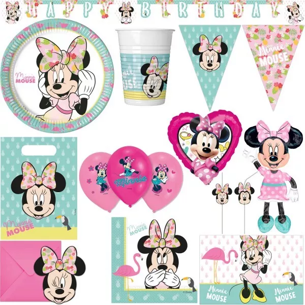 Tropical Minnie Maus Kindergeburtstag Partydeko Minni Mouse Deko Set Geburtstag