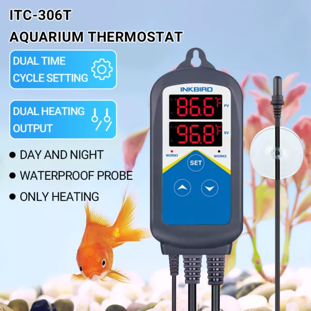 Inkbird Aquarium Thermostats Temperature Controller ITC-306T Waterproof Sensor 2