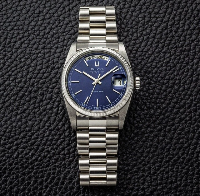 Montre Homme Vintage Bulova Automatique - Fonctionne - Avec Affichage Jour/date