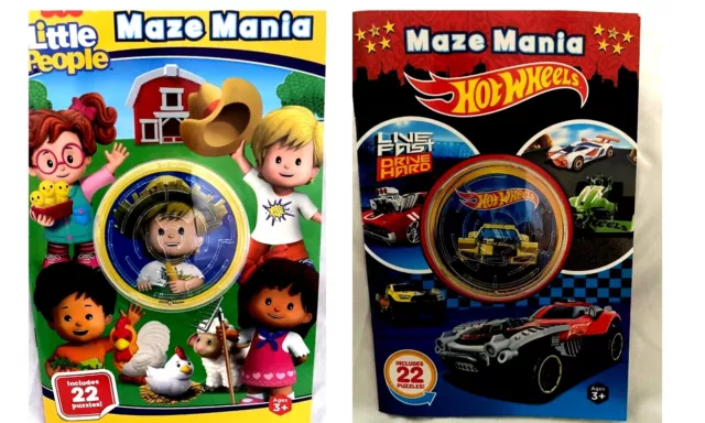 Little People and/or Hotwheels Maze Mania Puzzle Books YOUR CHOICE - 2 NEW!