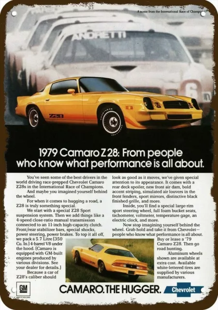 1979 CAMARO Z28 CHEVROLET Sports Car Vintage-Look DECORATIVE REPLICA METAL SIGN