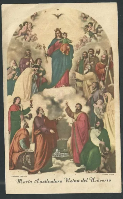 Estampa antigua de Maria Auxiliadora andachtsbild santino holy card