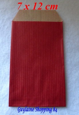 Kraft LOT 50 POCHETTES SACHETS PAPIER KRAFT CADEAU BIJOUX EMBALLAGE VIOLET 7 X 12,5 CM 