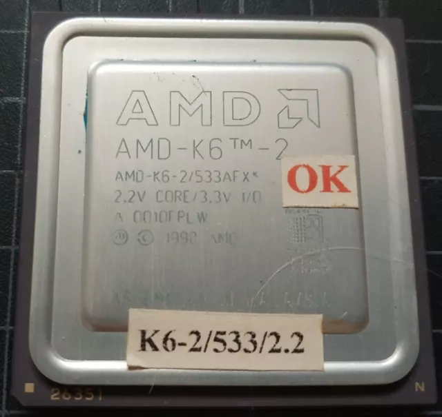 AMD K6-2/533AFX 533MHz 2.2v Vintage CPU Processor