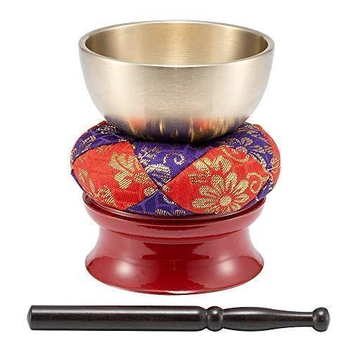 Campana Tibetana 8 Cm Con Bacchetta E Cuscino – Fatto A Mano In Nepal, Per Meditazione E Yoga