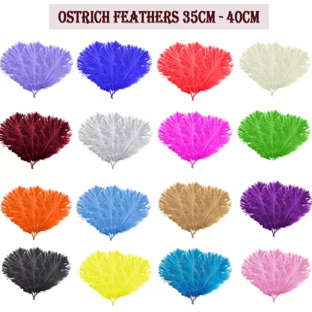 35cm-40cm Large Ostrich Feathers For Wedding Party Costume Decoration 5/10pcs