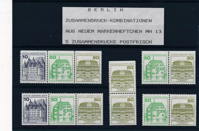 Briefmarkenheft MH 13  Berlin - Burgen und Schlösser - 5 Kombinationen  - 1982