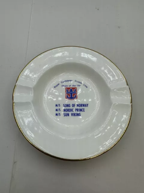 Vintage MS Song Of Norway Ashtray Cruise Ship Royal Caribbean Round Advertising