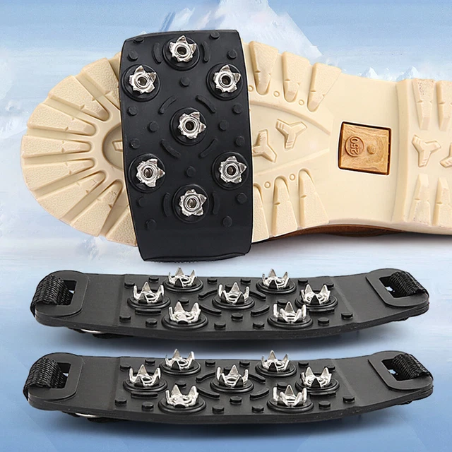 2 Pcs Durable Crampons Spikes with 7 Spikes Crampons Ice Cleats for Footwear